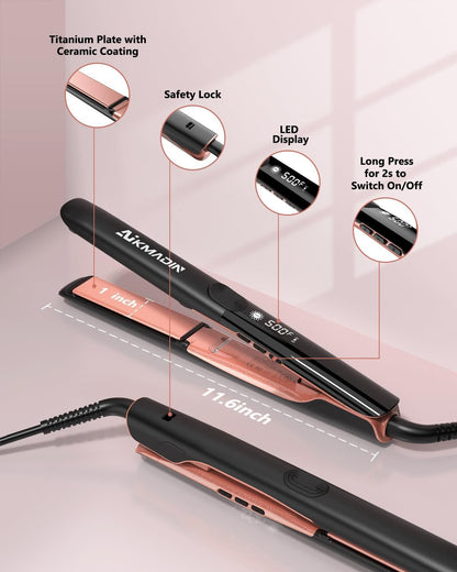 Ceramic Straightener, 2-in-1 for Straightening and Curling